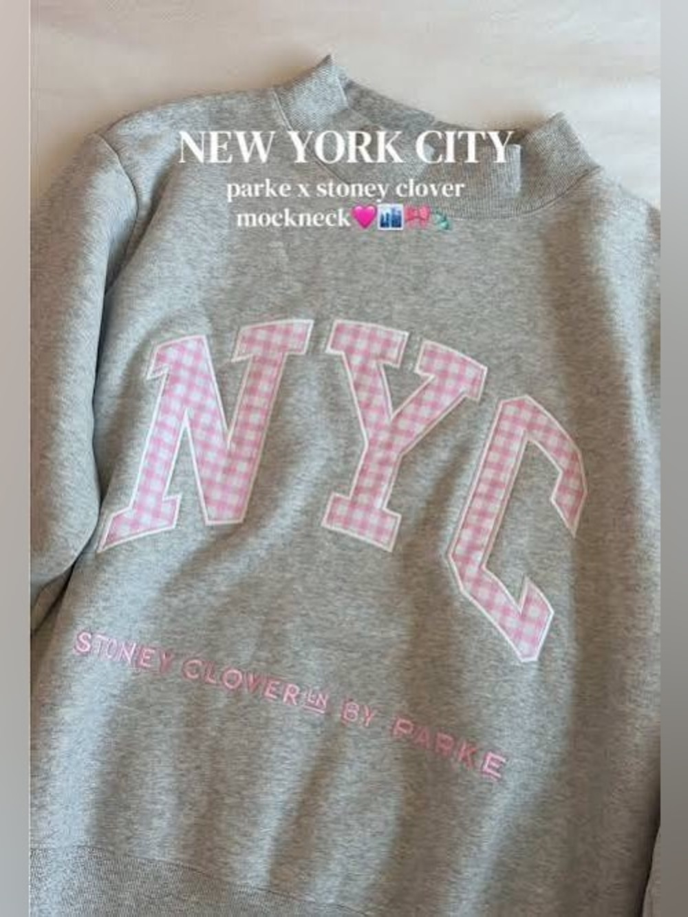 Parke NYC X Stoney Clover lane gingham fleece mockneck size L/XL